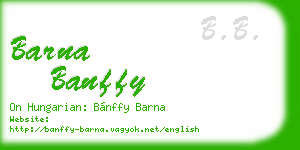 barna banffy business card