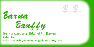 barna banffy business card